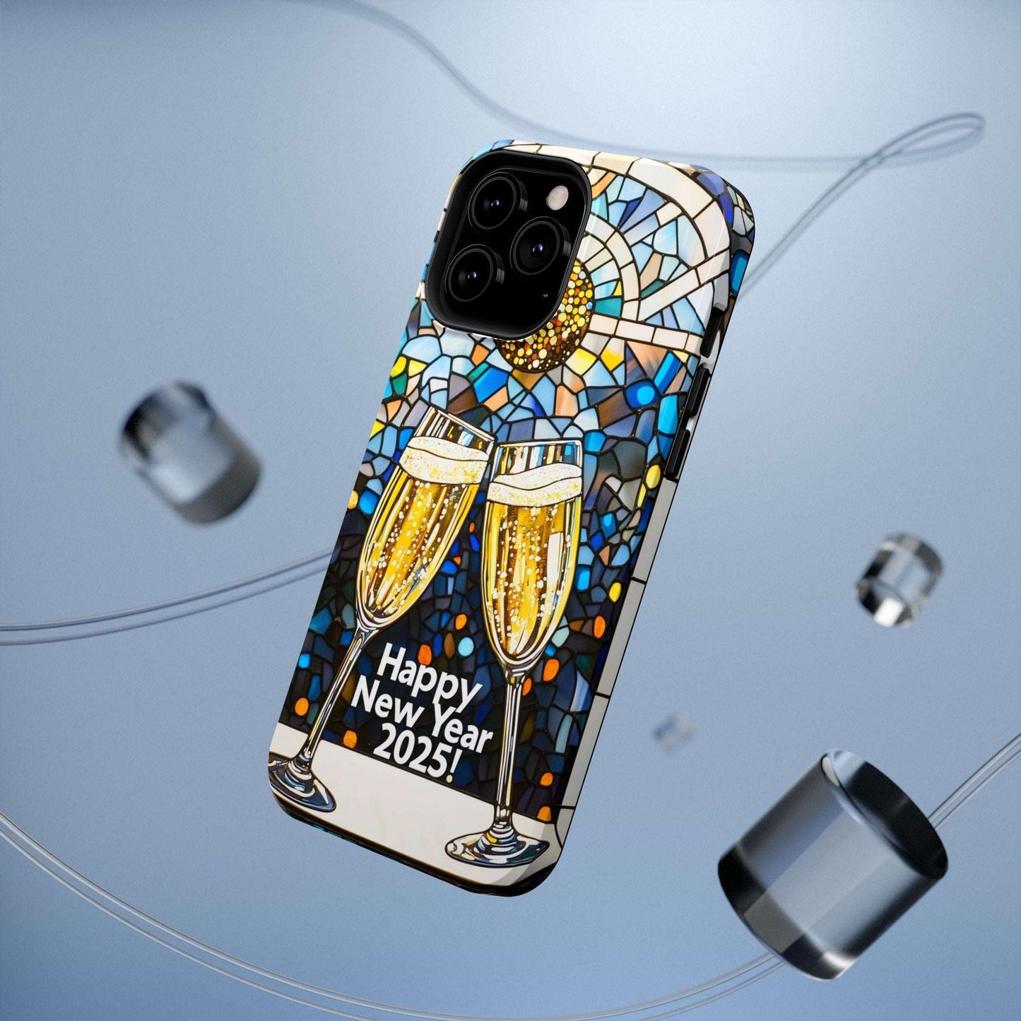 Impact-Resistant Tough Cases for iPhone - VINTAGE NEW YEARS MOTIF NUMBER ONEHUNDRED